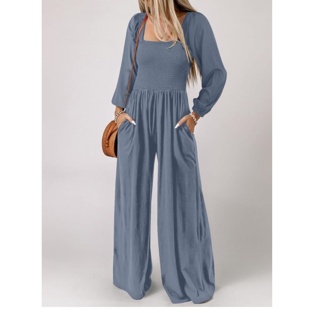 BOHO Jumpsuits Wide Legs One Piece With Pockets  Size Large